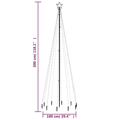 Árvore de Natal com espigão 310 luzes LED 300 cm branco quente