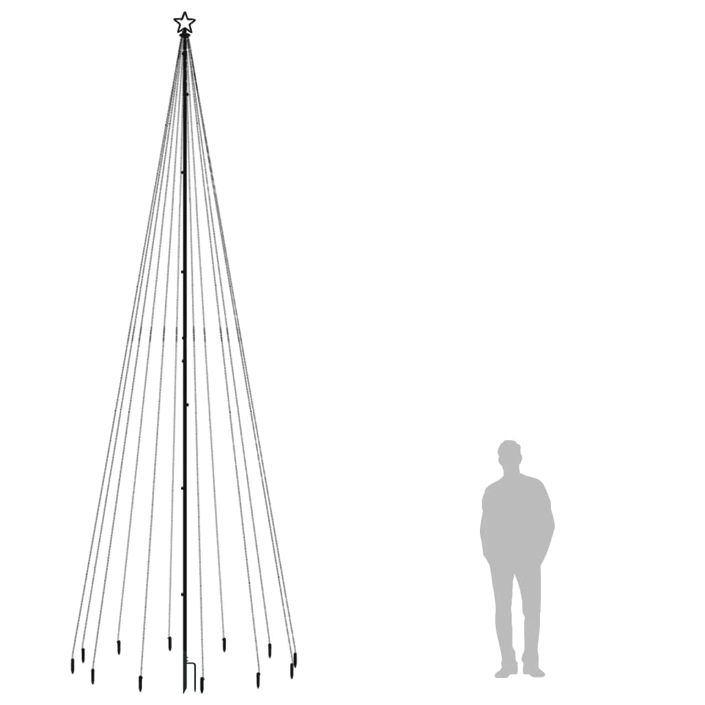 Árvore de Natal com espigão 732 luzes LED 500 cm branco quente