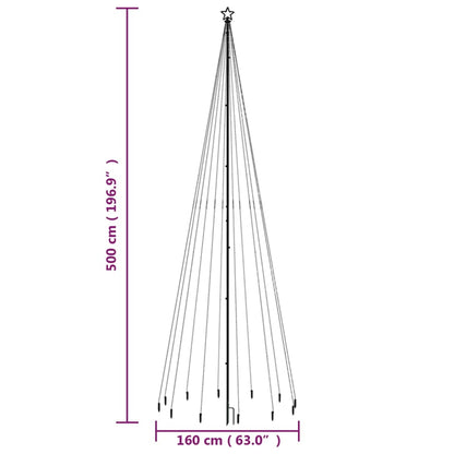 Árvore de Natal com espigão 732 luzes LED 500 cm branco frio