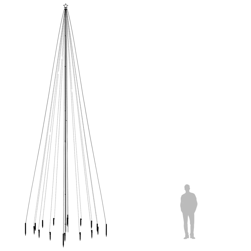 Árvore de Natal com espigão 1134 luzes LED 800 cm branco quente