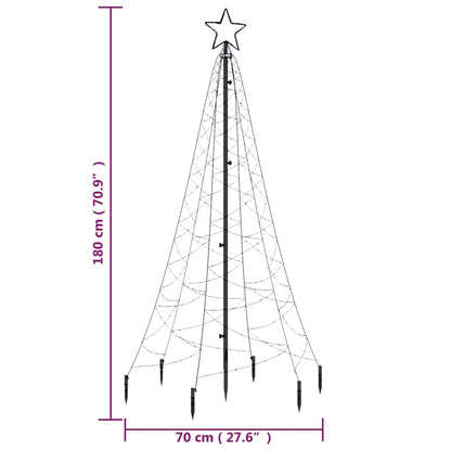 Árvore de Natal com espigão 200 luzes LED 180 cm branco frio