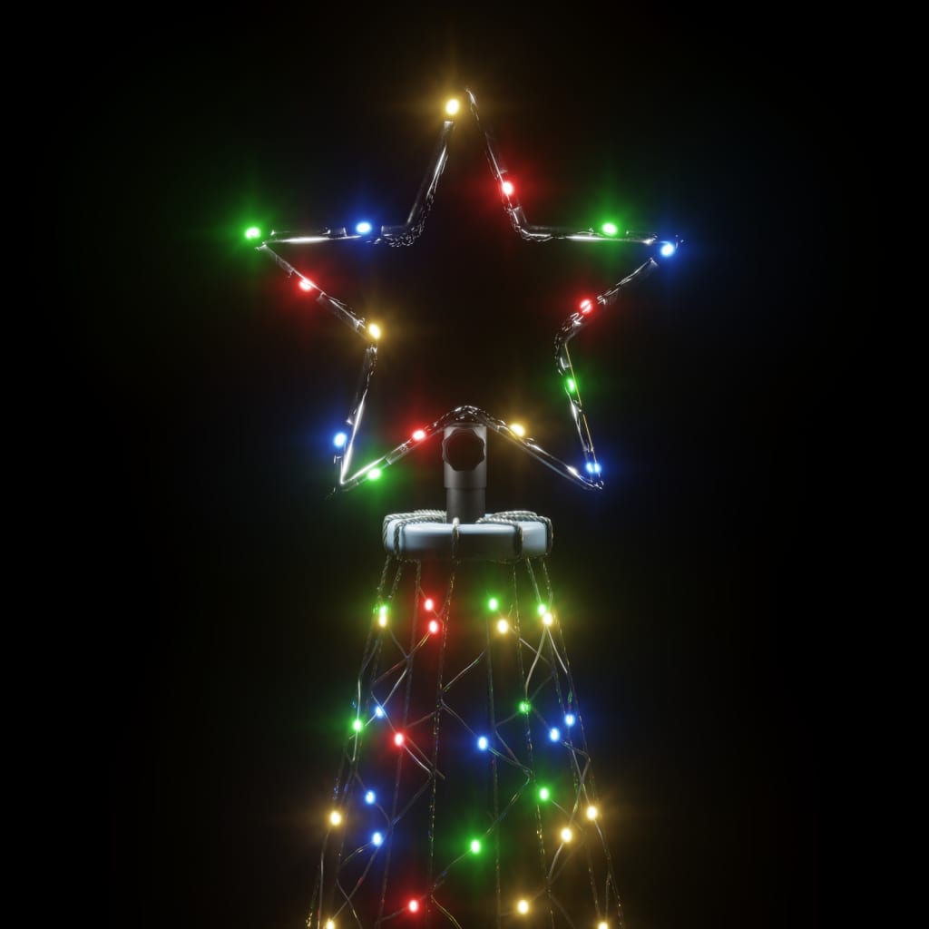 Árvore de Natal com espigão 200 luzes LED 180 cm colorido