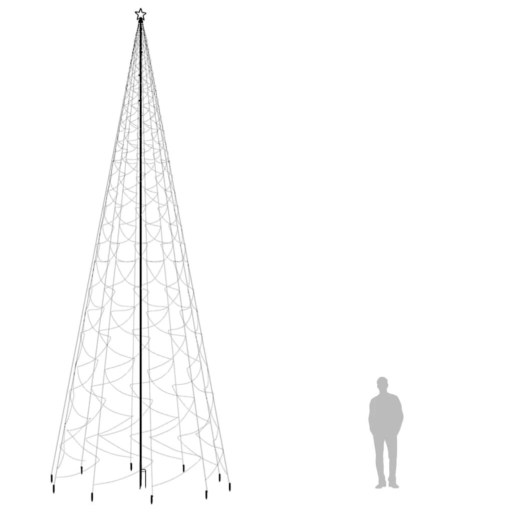 Árvore de Natal com espigão 3000 luzes LED 800 cm branco frio