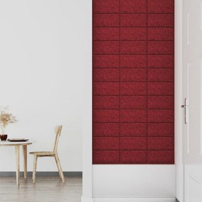 Painel de parede 12 pcs 30x15 cm tecido 0,54 m² vermelho tinto