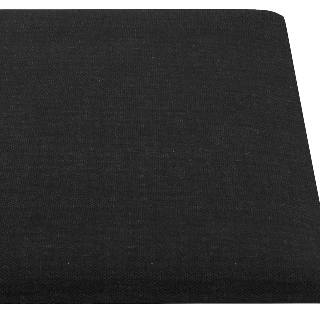 Painel de parede 12 pcs 30x15 cm tecido 0,54 m² preto