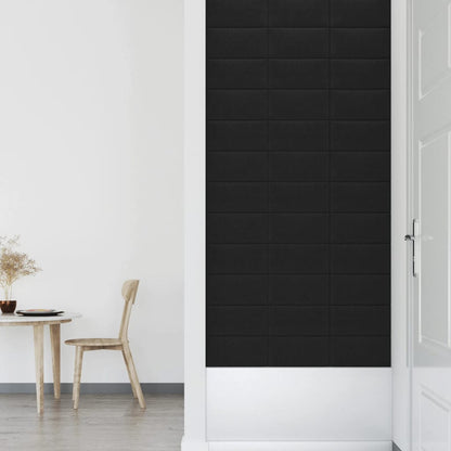 Painel de parede 12 pcs 30x15 cm tecido 0,54 m² preto