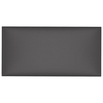 Painel de parede 12 pcs 30x15 cm couro artificial 0,54 m² cinza