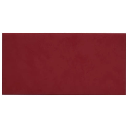 Painel de parede 12 pcs 30x15 cm veludo 0,54 m² vermelho tinto