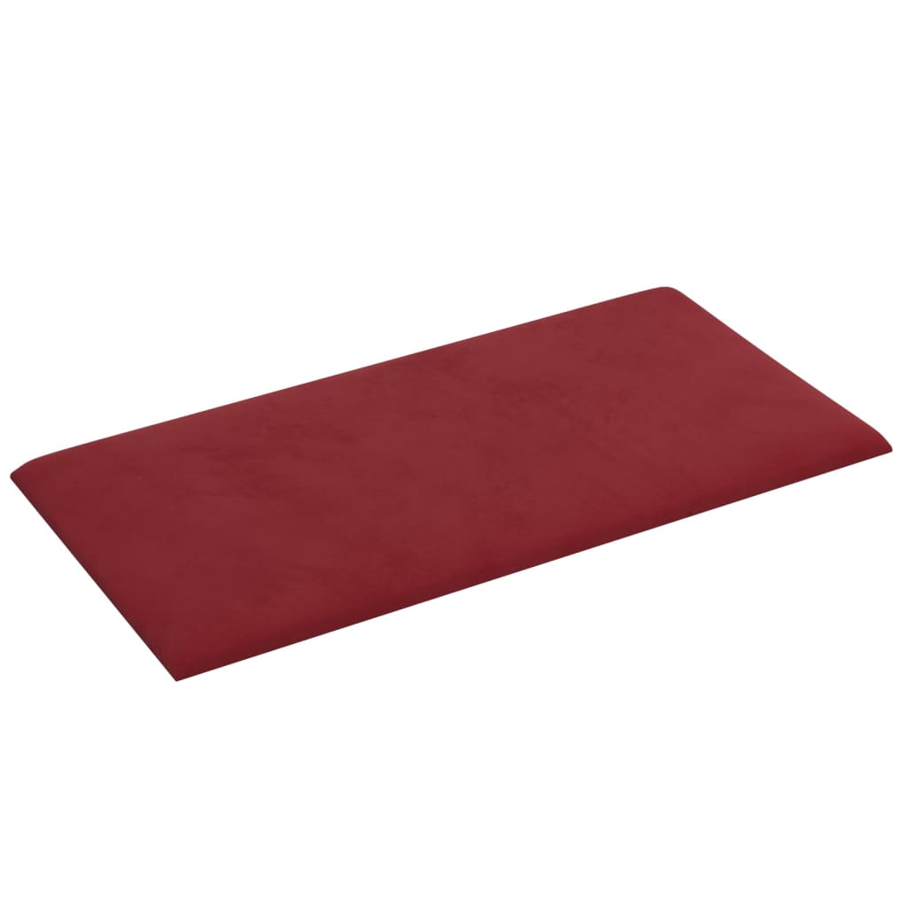 Painel de parede 12 pcs 30x15 cm veludo 0,54 m² vermelho tinto