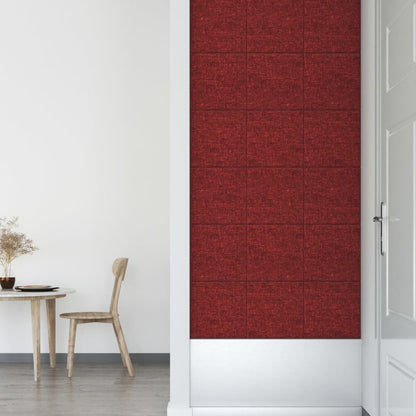 Painel parede 12 pcs 30x30 cm tecido 1,08 m² cor vermelho tinto