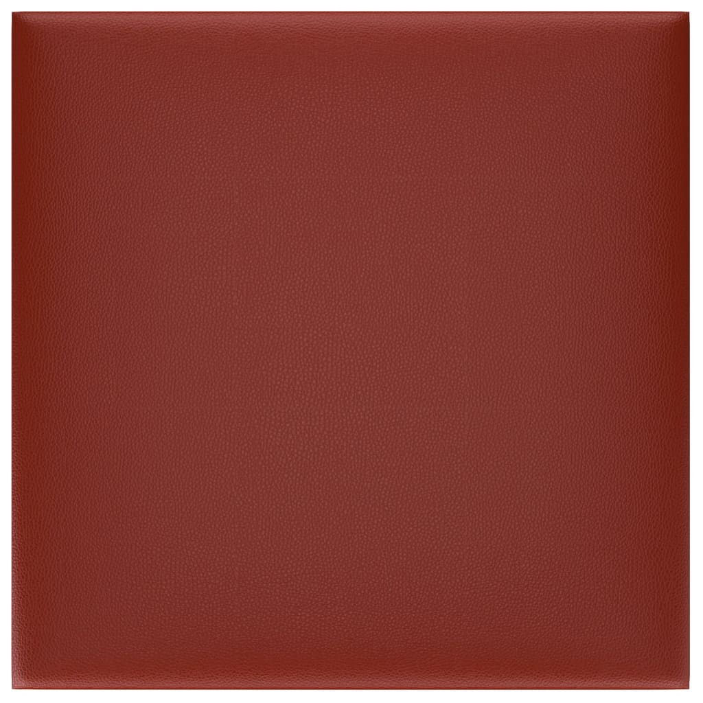 Painel parede 12 pcs 30x30cm couro art. 1,08 m² vermelho tinto