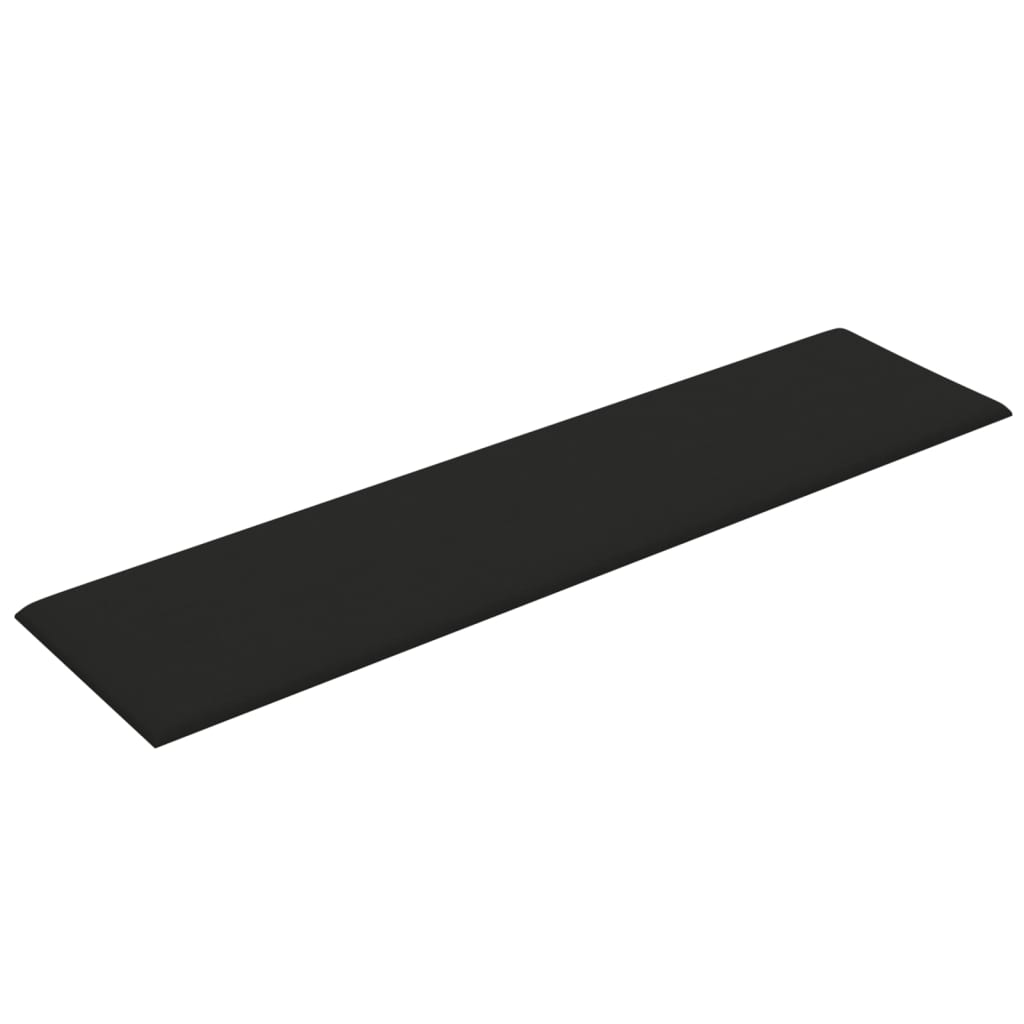 Painel de parede 12 pcs 60x15 cm tecido 1,08 m² preto