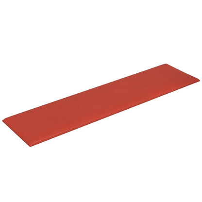 Painel parede 12pcs 60x15 cm couro artificial 1,08 m² vermelho