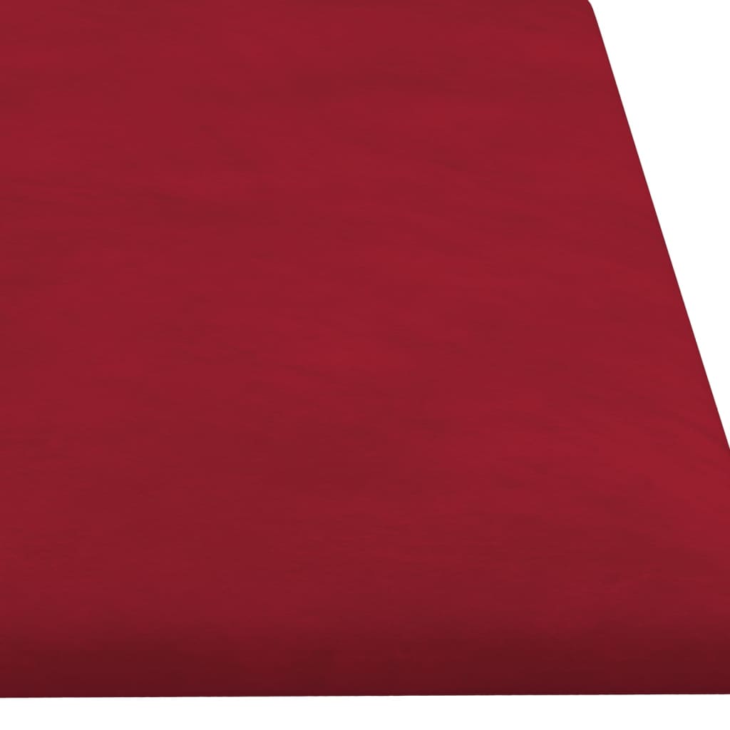 Painel parede 12 pcs 60x15 cm veludo 1,08 m² vermelho tinto