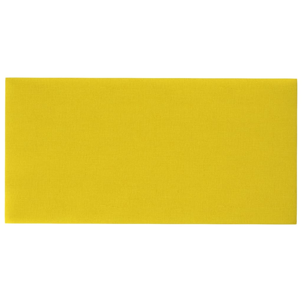 Painel de parede 12 pcs 60x30 cm tecido 2,16 m² amarelo-claro