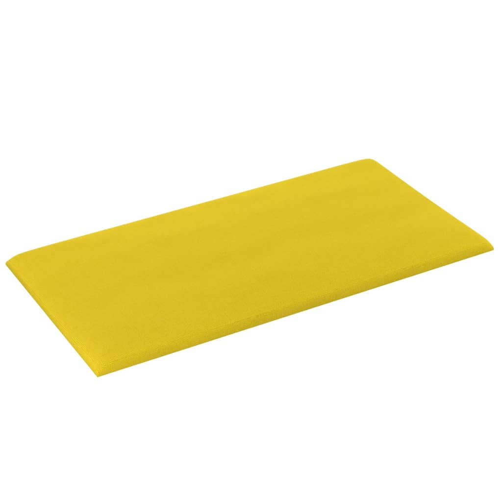 Painel de parede 12 pcs 60x30 cm tecido 2,16 m² amarelo-claro