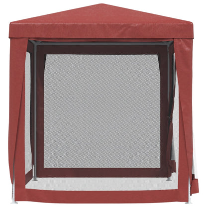 Tenda p/ festas c/ 4 paredes laterais rede 2x2 m PEAD vermelho