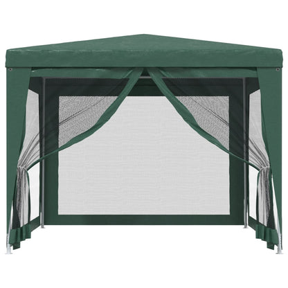 Tenda p/ festas c/ 4 paredes laterais em rede 3x3 m PEAD verde