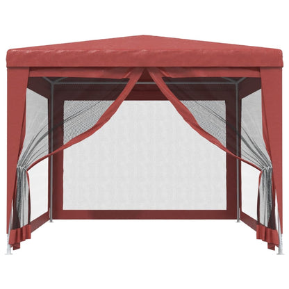 Tenda p/ festas c/ 4 paredes laterais rede 3x4 m PEAD vermelho