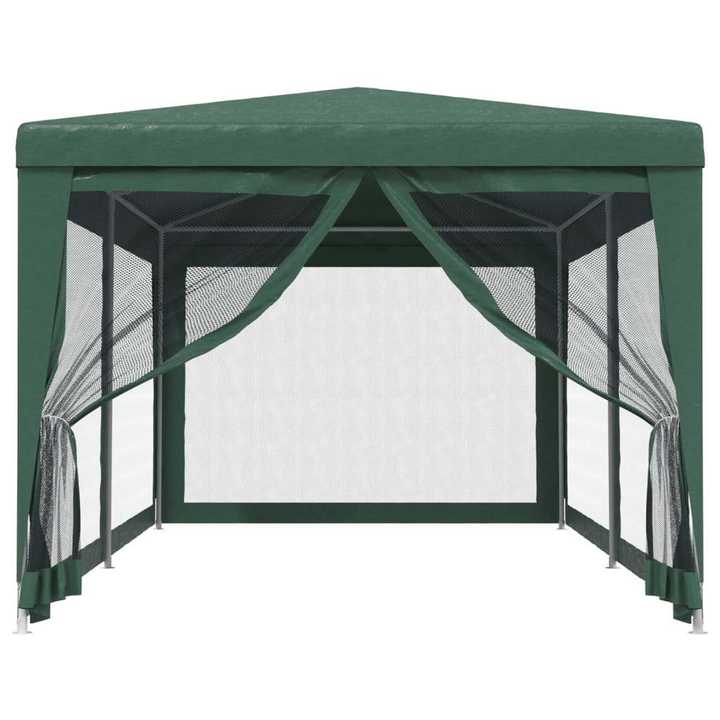 Tenda p/ festas c/ 6 paredes laterais em rede 3x6 m PEAD verde