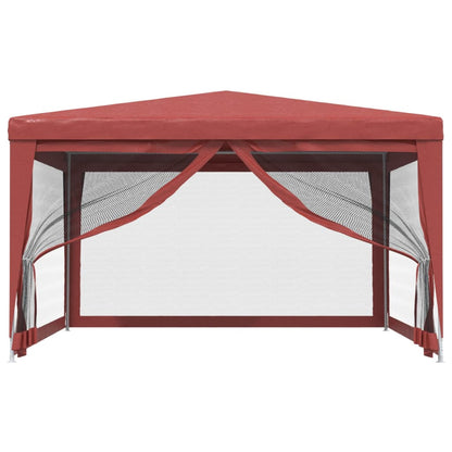 Tenda p/ festas c/ 4 paredes laterais rede 4x4 m PEAD vermelho