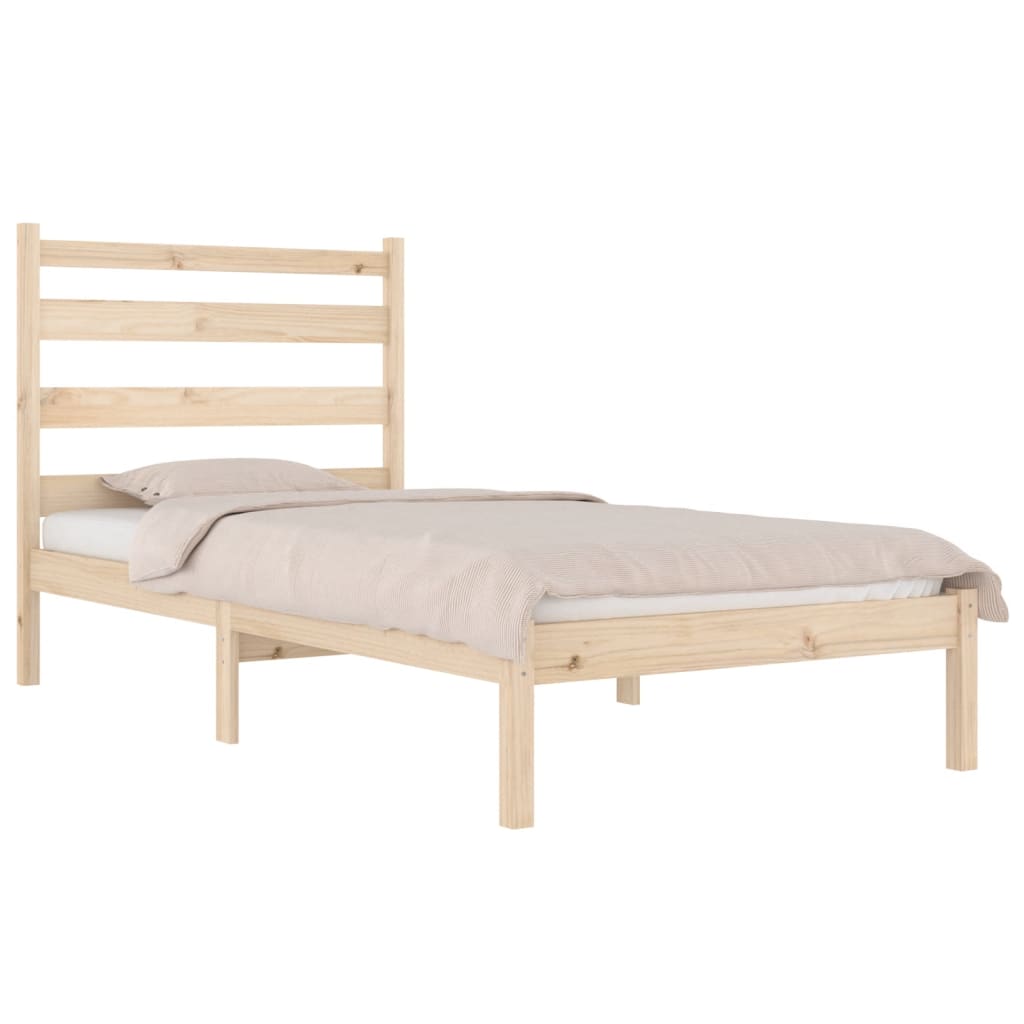 Estrutura de cama pequena solteiro 2FT6 75x190 cm pinho maciço