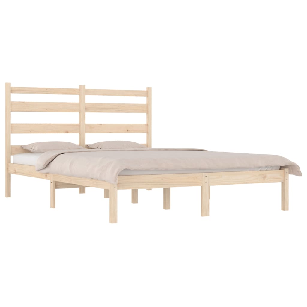 Estrutura de cama dupla pequena 4FT 120x190 cm pinho maciço