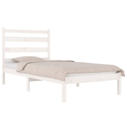 Estrutura de cama 100x200 cm pinho maciço branco