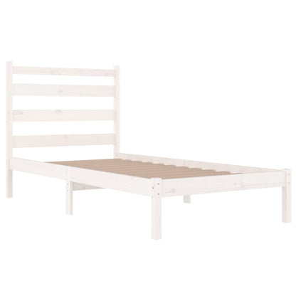 Estrutura de cama 100x200 cm pinho maciço branco