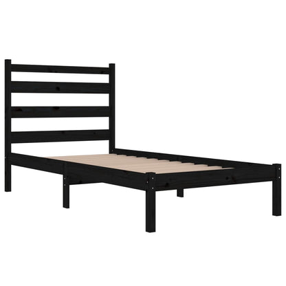 Estrutura de cama 100x200 cm pinho maciço preto