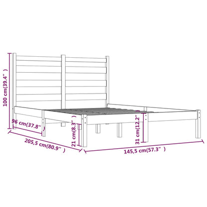 Estrutura de cama 140x200 cm pinho maciço