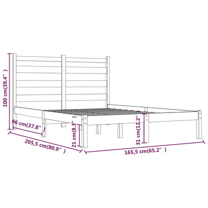 Estrutura de cama 160x200 cm pinho maciço