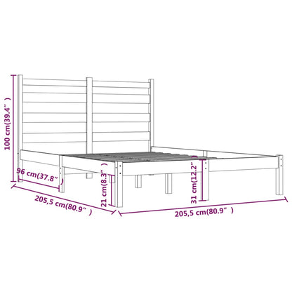 Estrutura de cama 200x200 cm pinho maciço castanho mel