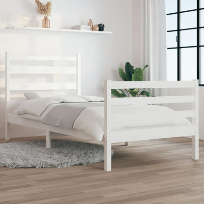 Estrutura de cama 100x200 cm pinho maciço branco