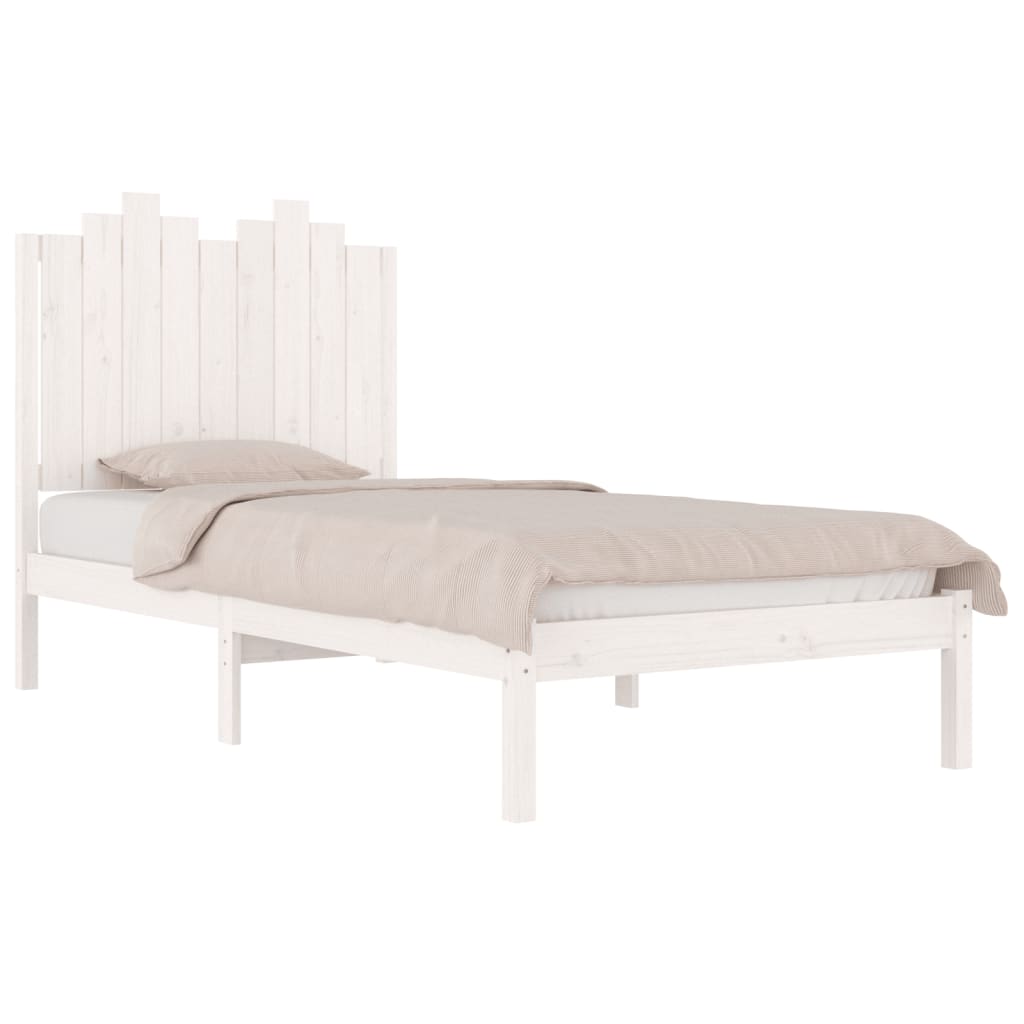 Estrutura de cama 100x200 cm pinho maciço branco