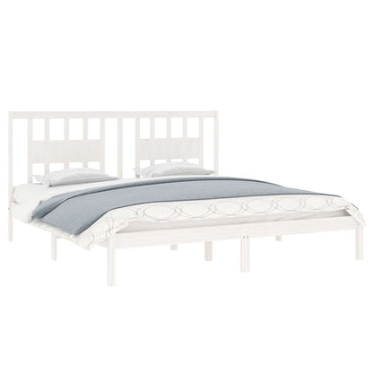 Estrutura de cama super king 180x200 cm madeira maciça branco