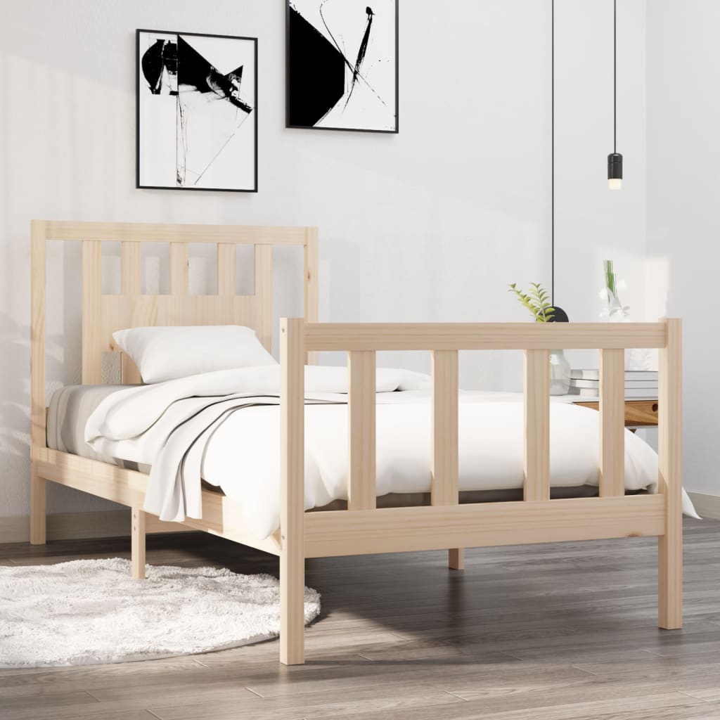 Estrutura de cama solteiro 90x190 cm madeira maciça