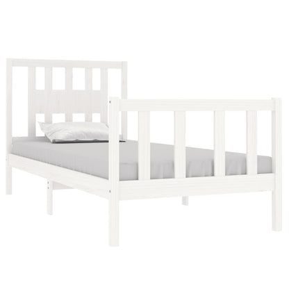 Estrutura cama de solteiro 90x190 cm madeira maciça branco