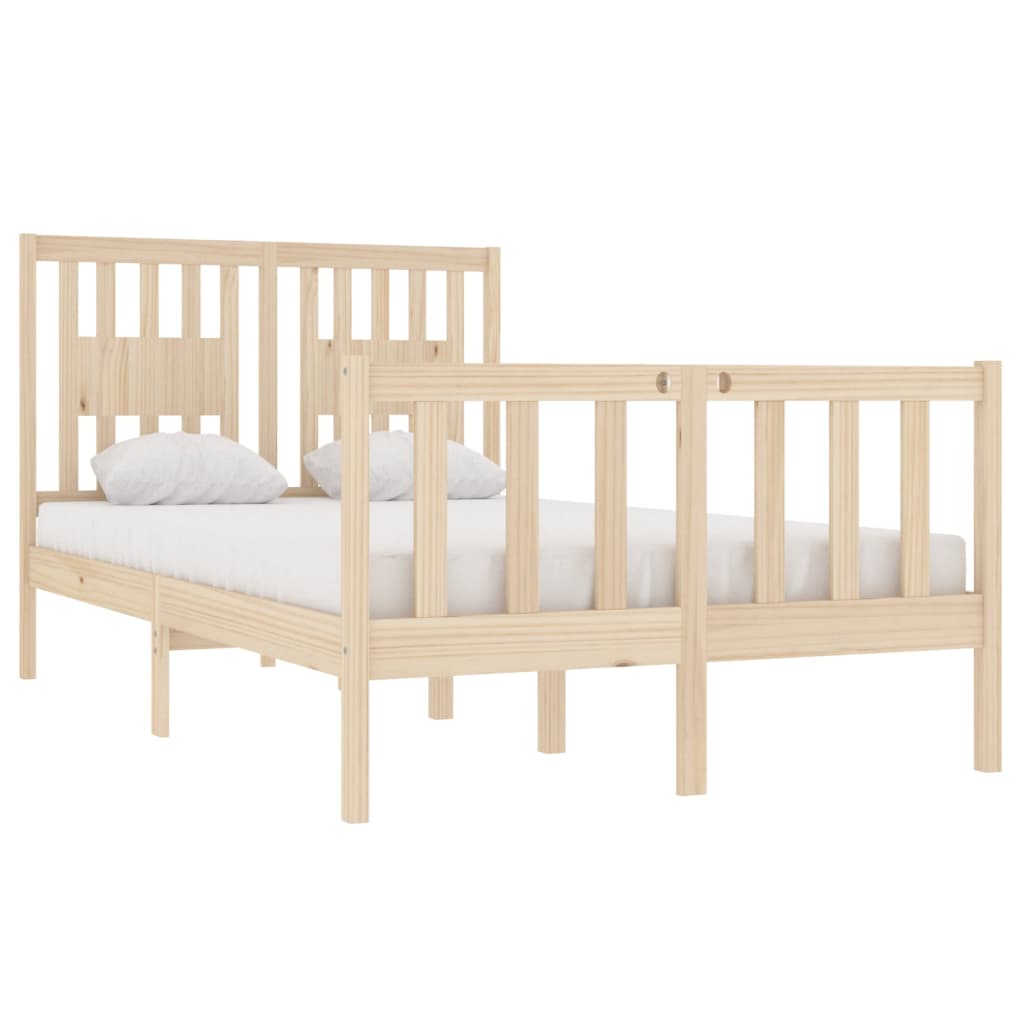 Estrutura de cama dupla pequena 4FT 120x190 cm madeira maciça