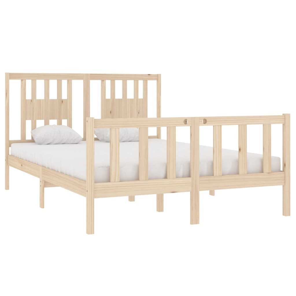 Estrutura de cama dupla 4FT6 135x190 cm madeira maciça