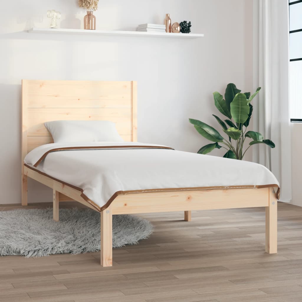 Estrutura de cama pequena solteiro 75x190 cm madeira maciça