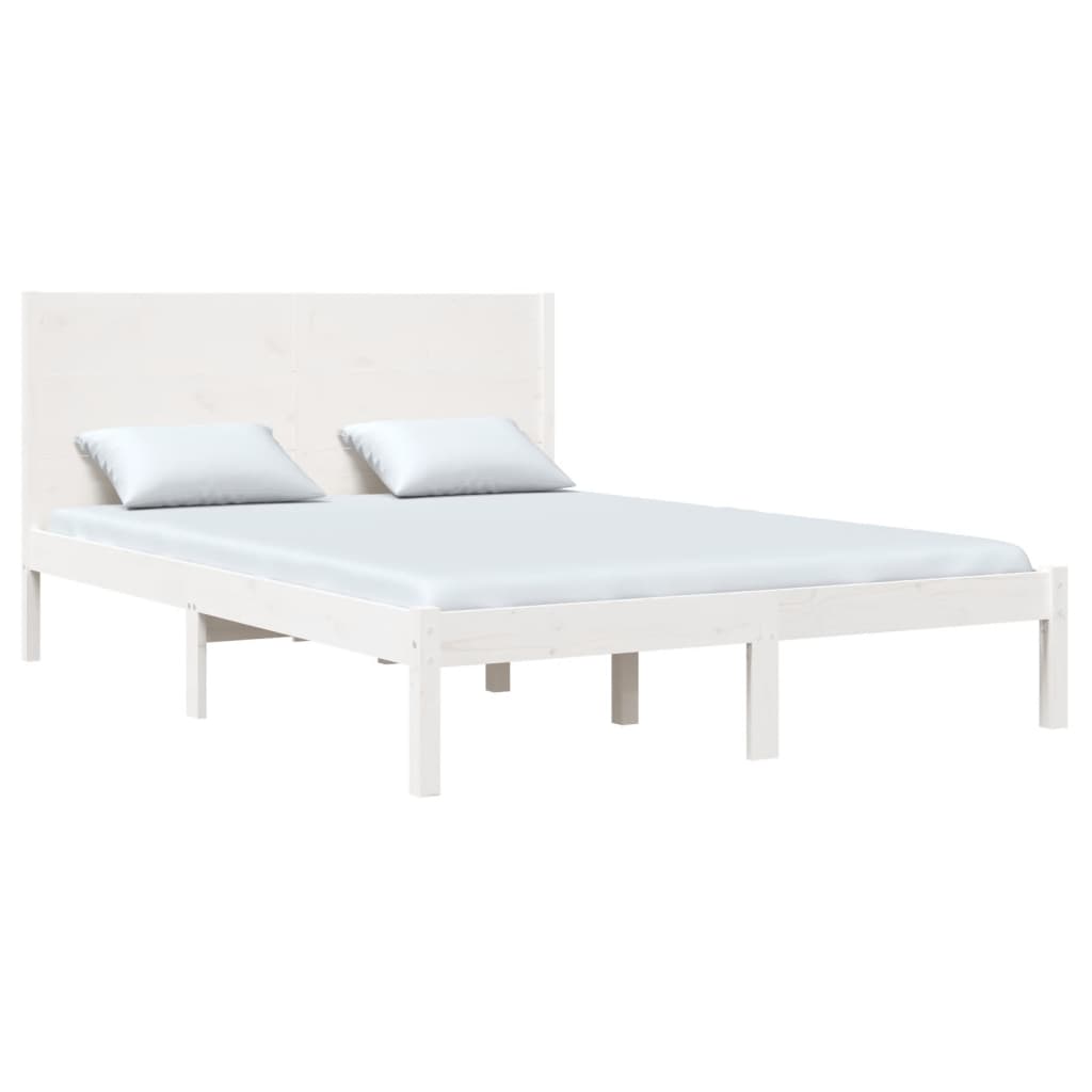 Estrutura de cama 120x200 cm pinho maciço branco