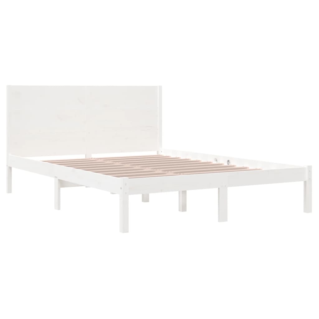 Estrutura de cama 120x200 cm pinho maciço branco