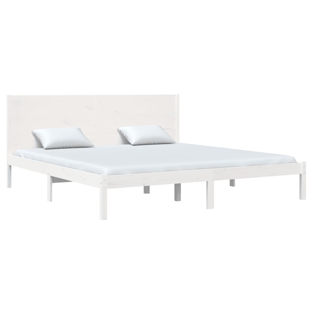 Estrutura de cama 200x200 cm pinho maciço branco