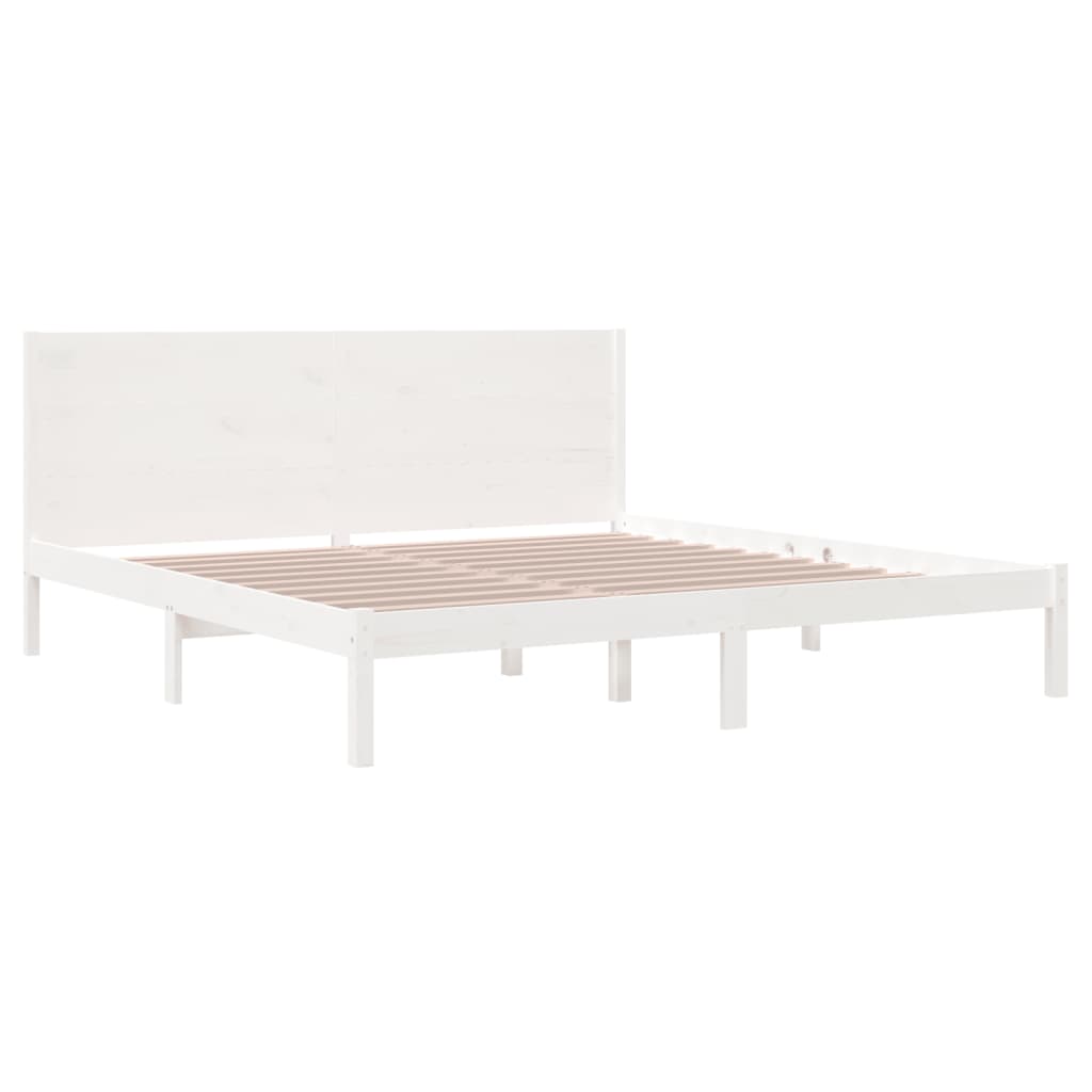 Estrutura de cama 200x200 cm pinho maciço branco