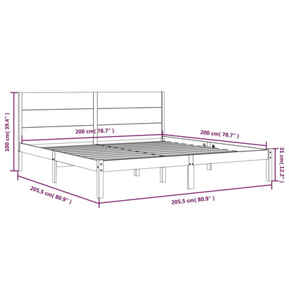 Estrutura de cama 200x200 cm pinho maciço branco