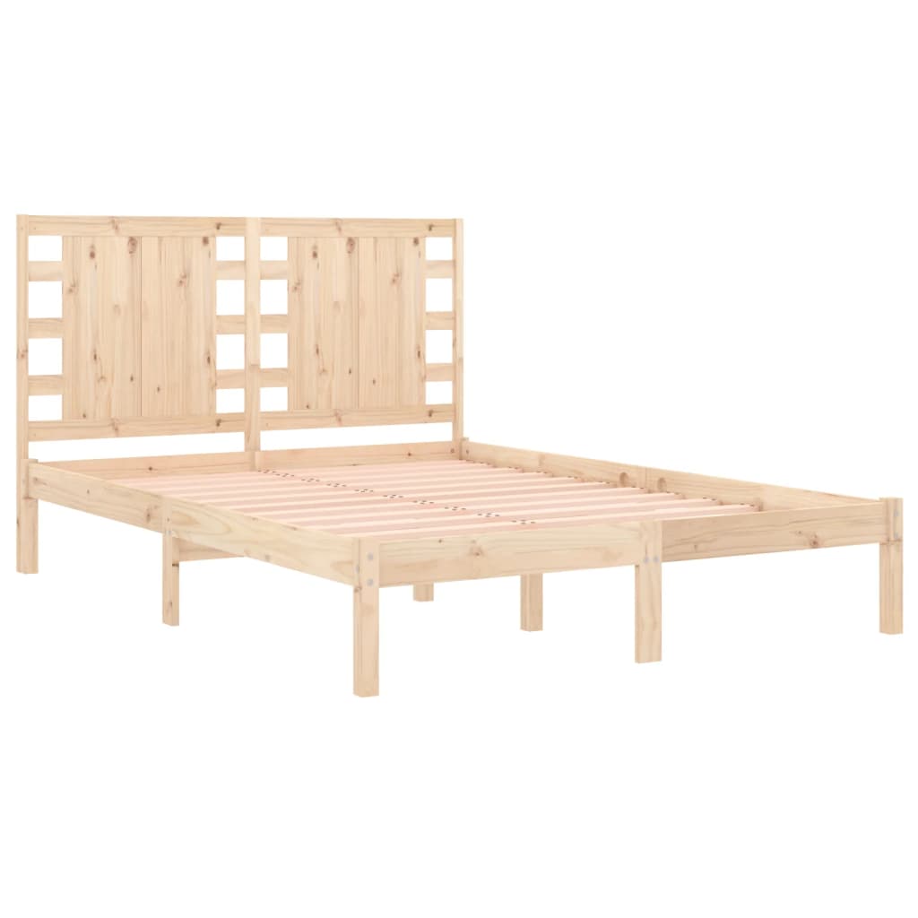 Estrutura de cama dupla pequena 4FT 120x190 cm madeira maciça