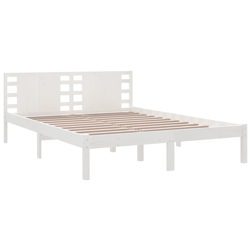 Estrutura de cama 120x200 cm pinho maciço branco