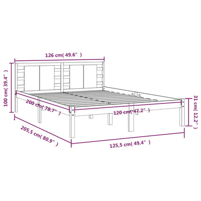 Estrutura de cama 120x200 cm pinho maciço branco