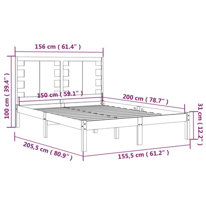 Estrutura de cama king 150x200 cm madeira maciça